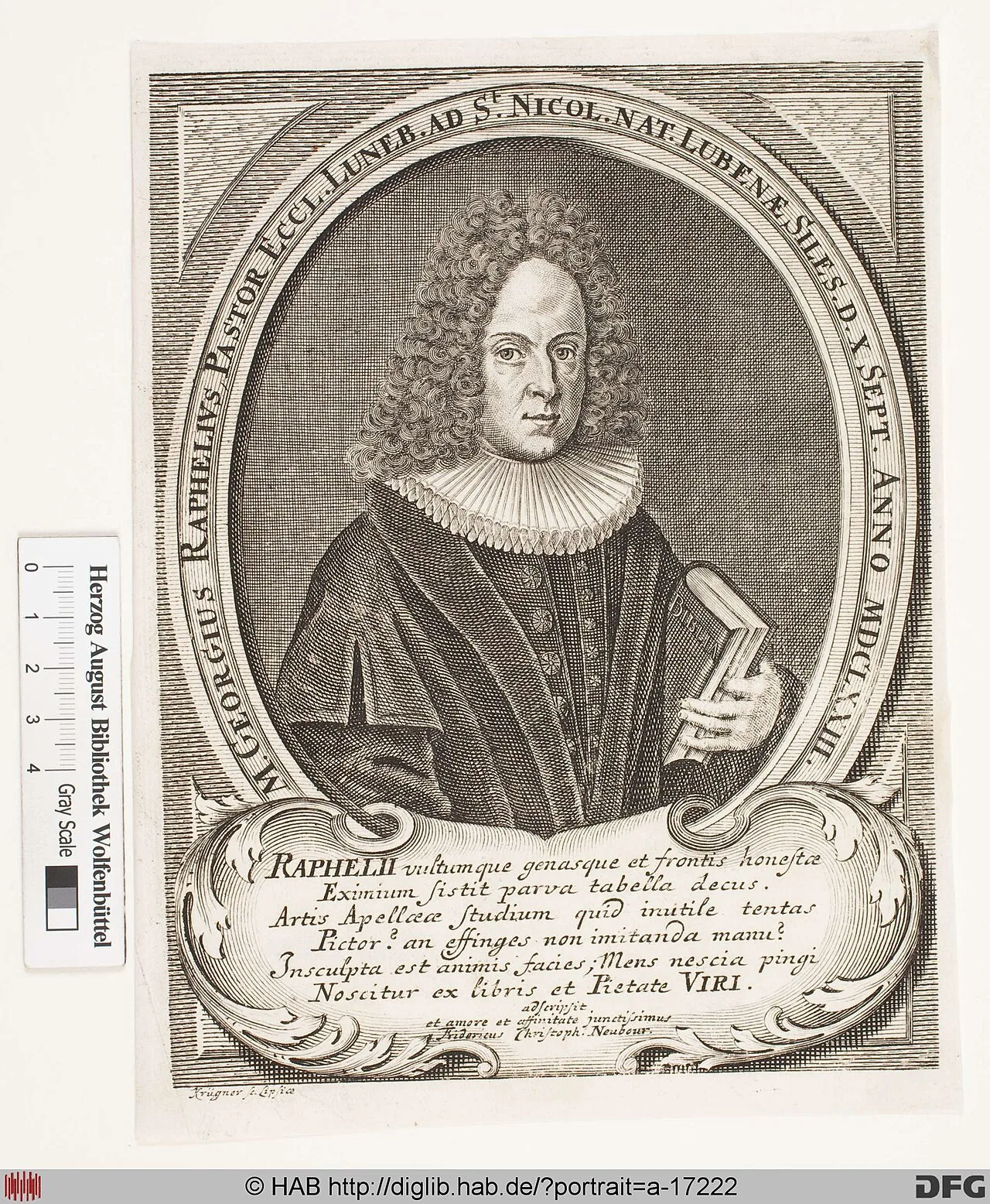 Porträt von Georg Raphel (1673–1740) – Gedenkseite