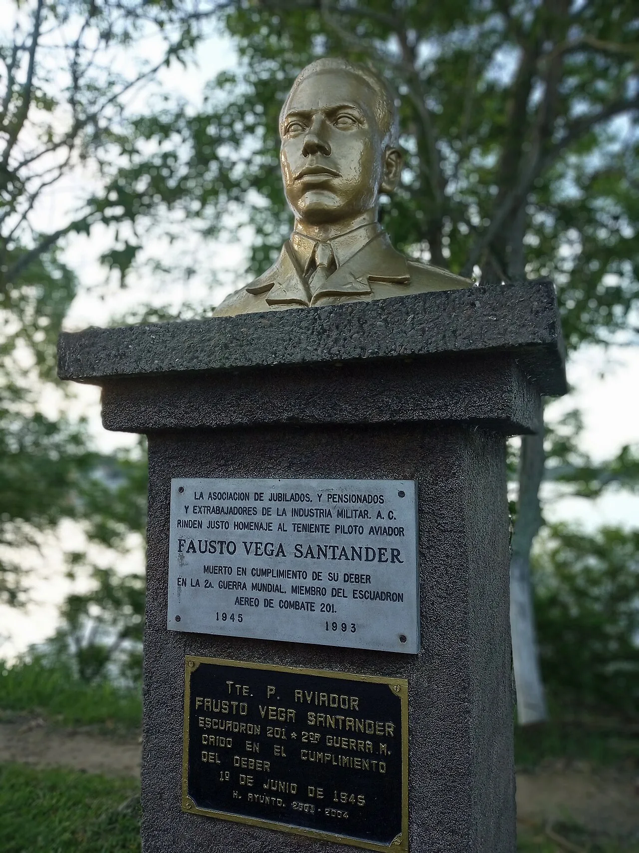 Portrait of Fausto Vega Santander (1923–1945) – memorial page