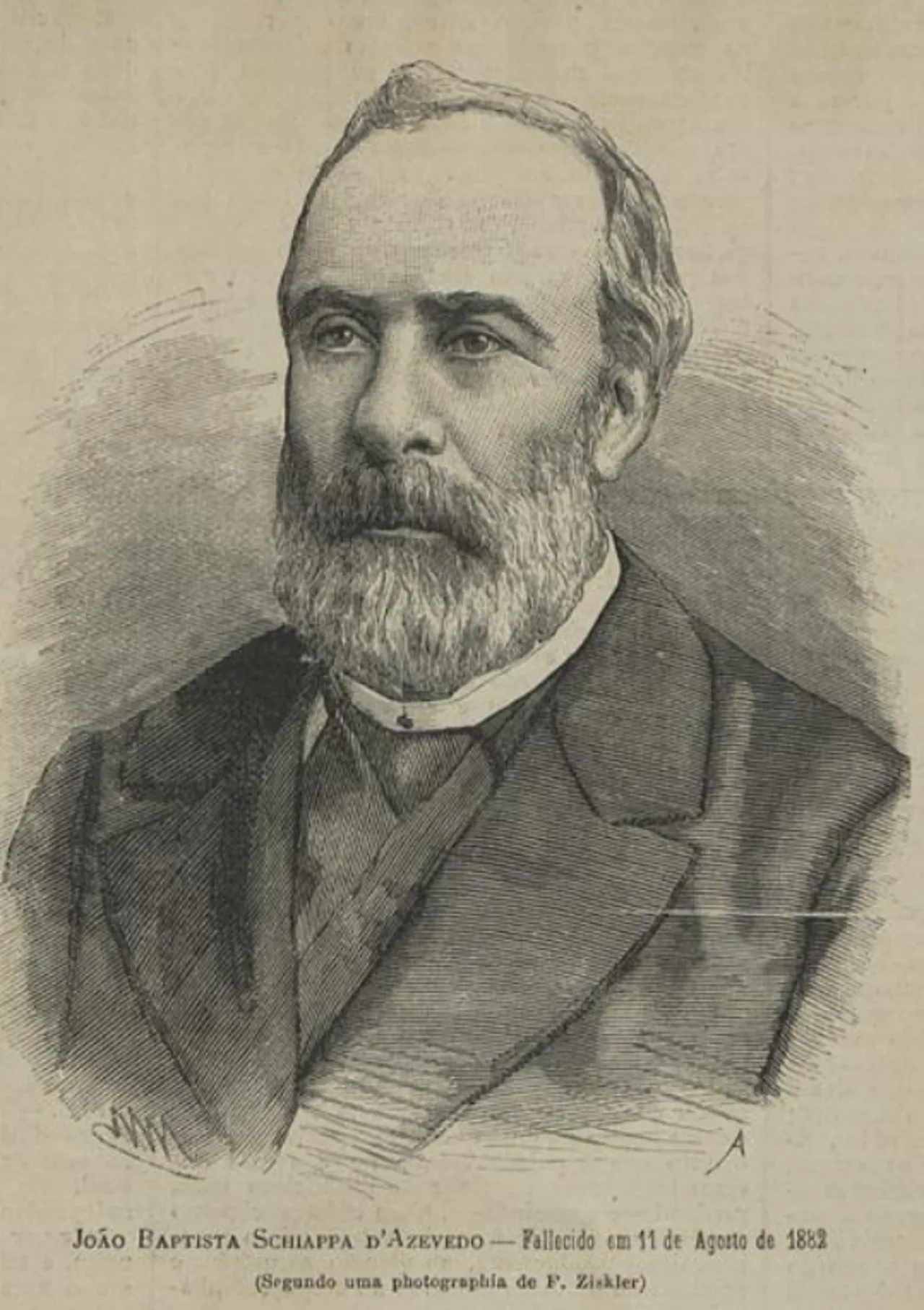 Porträt von Juan Bautista Schiappa de Azevedo (1828–1882) – Gedenkseite