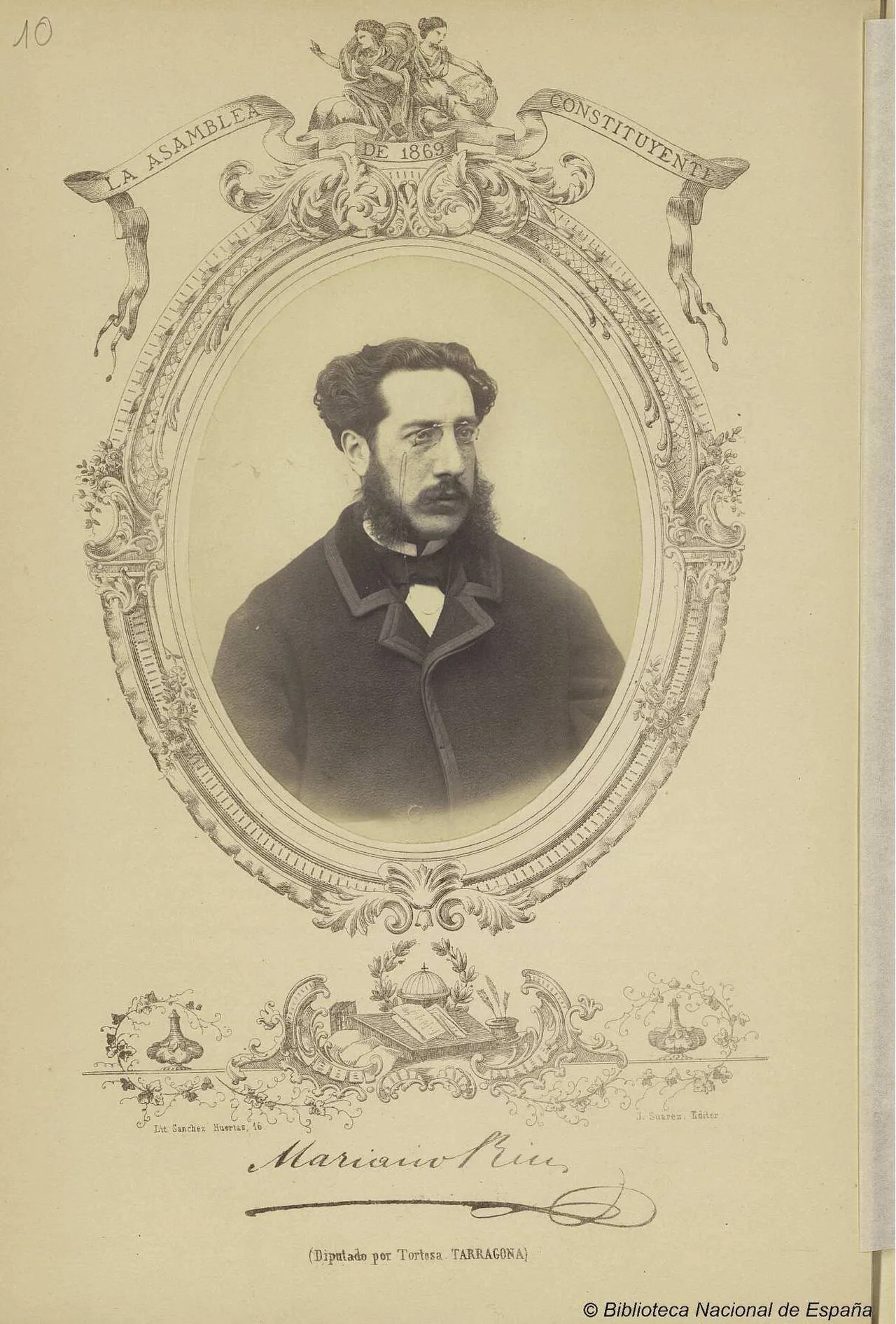 Porträt von Marià Rius i Montaner (1838–1894) – Gedenkseite