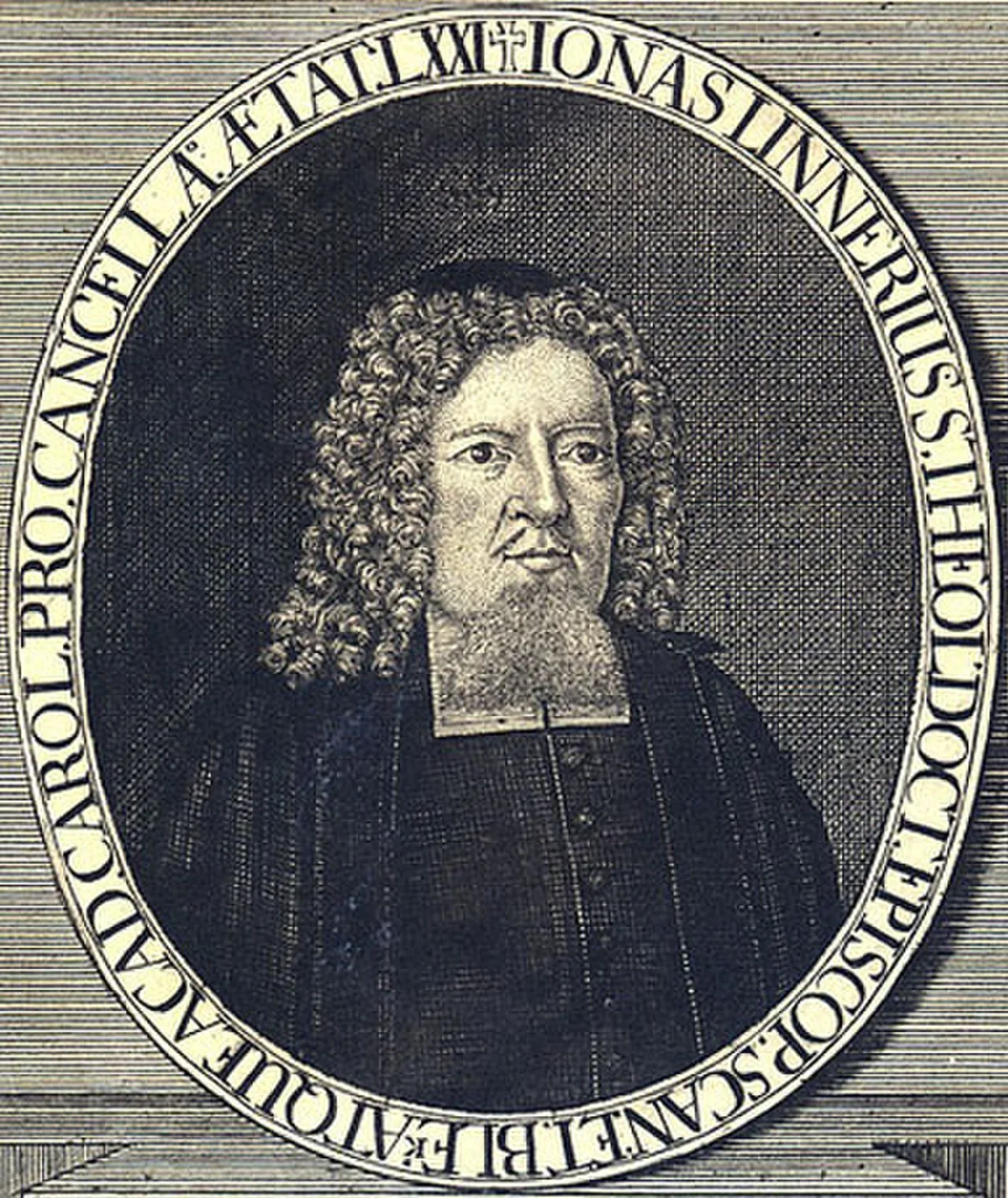Porträt von Jonas Petri Linnerius (1653–1734) – Gedenkseite