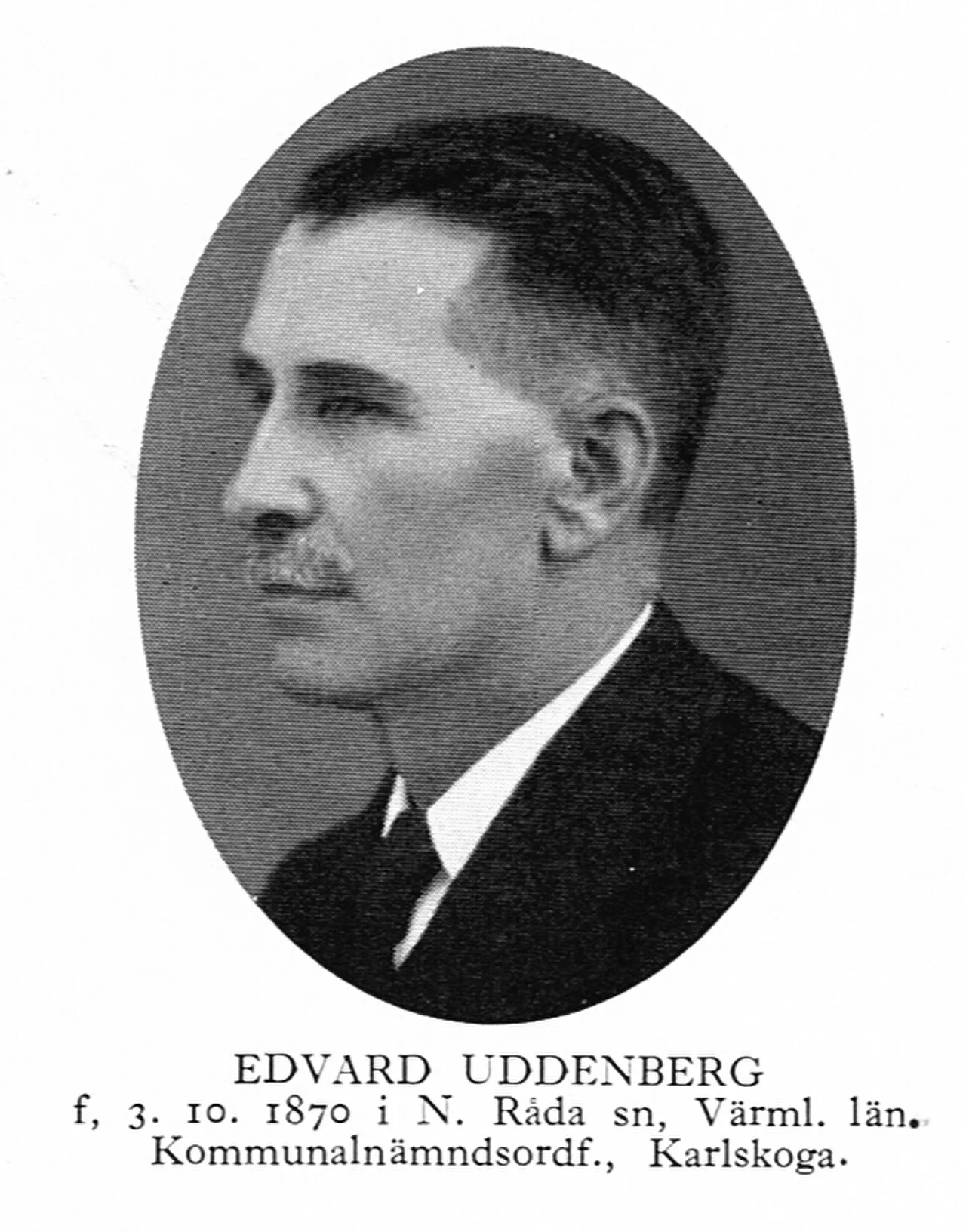 Porträt von Edvard Uddenberg (1870–1954) – Gedenkseite