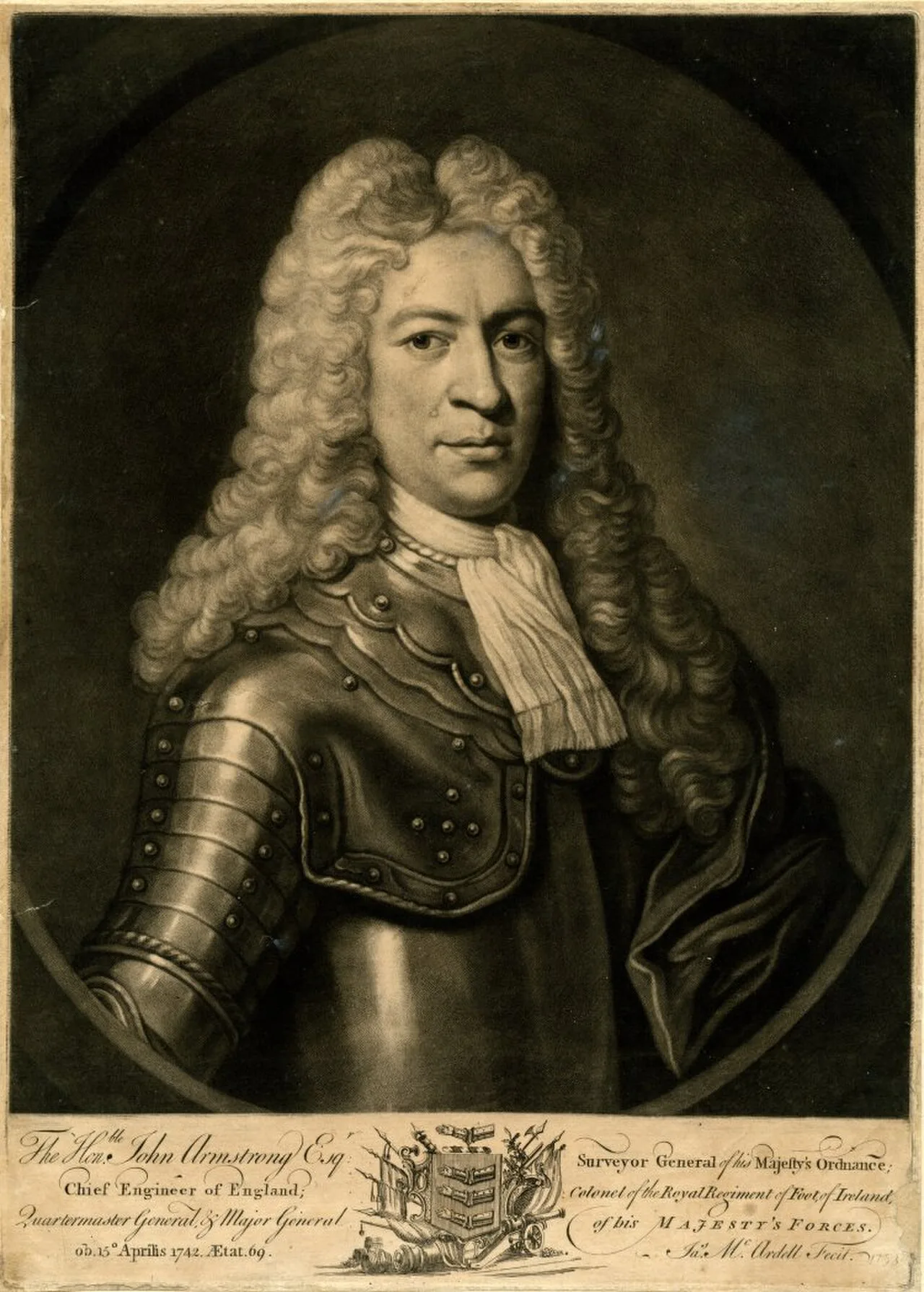 Portrait of John Armstrong (1674–1742) – memorial page