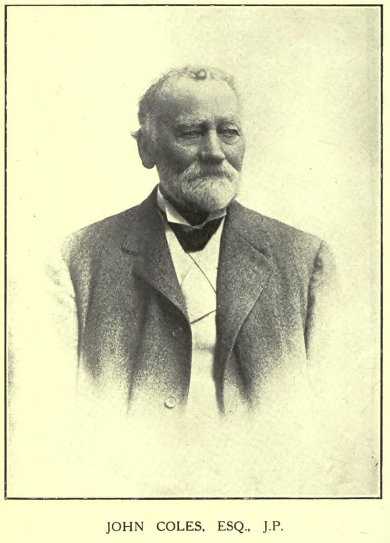 Porträt von John Coles (1833–1919) – Gedenkseite