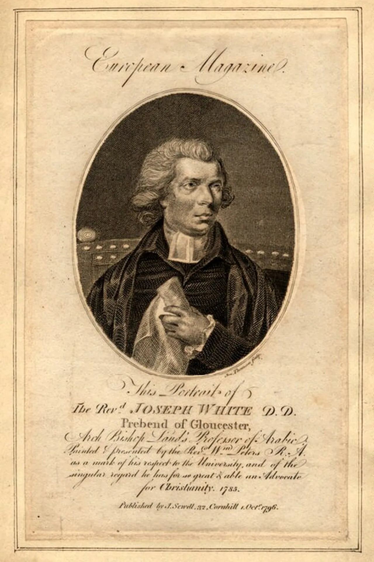 Porträt von Joseph White (1745–1814) – Gedenkseite