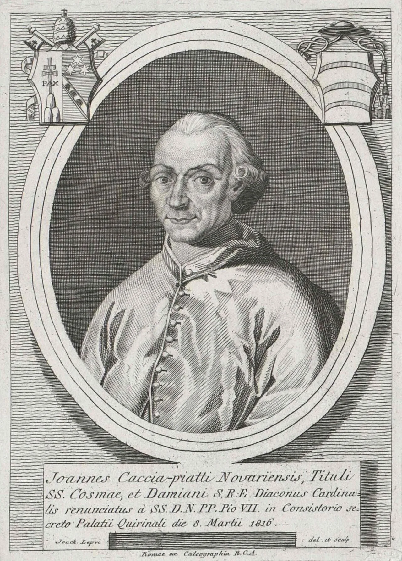 Portrait of Giovanni Caccia-Piatti (1751–1833) – memorial page