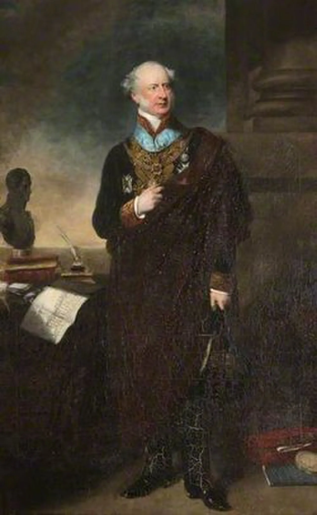 Porträt von Sir Edward Cust, 1st Baronet (1794–1878) – Gedenkseite