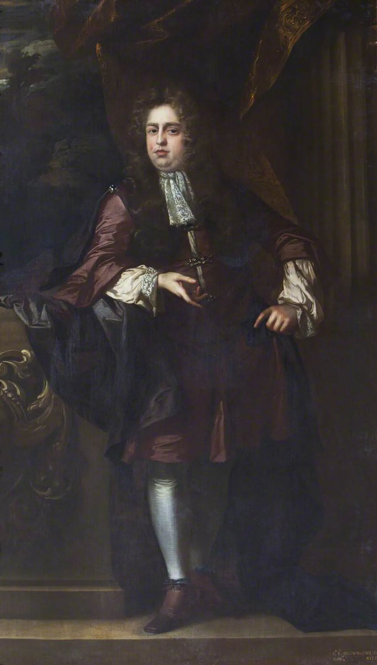 Porträt von Sir John Brownlow, 3rd Baronet (1659–1697) – Gedenkseite