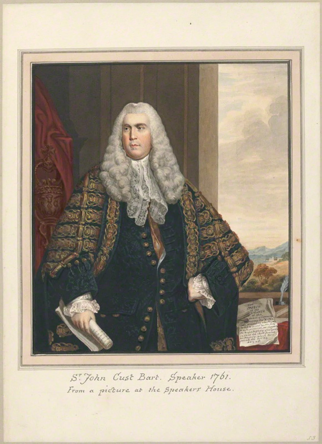Porträt von John Cust, 3rd Baronet (1718–1770) – Gedenkseite