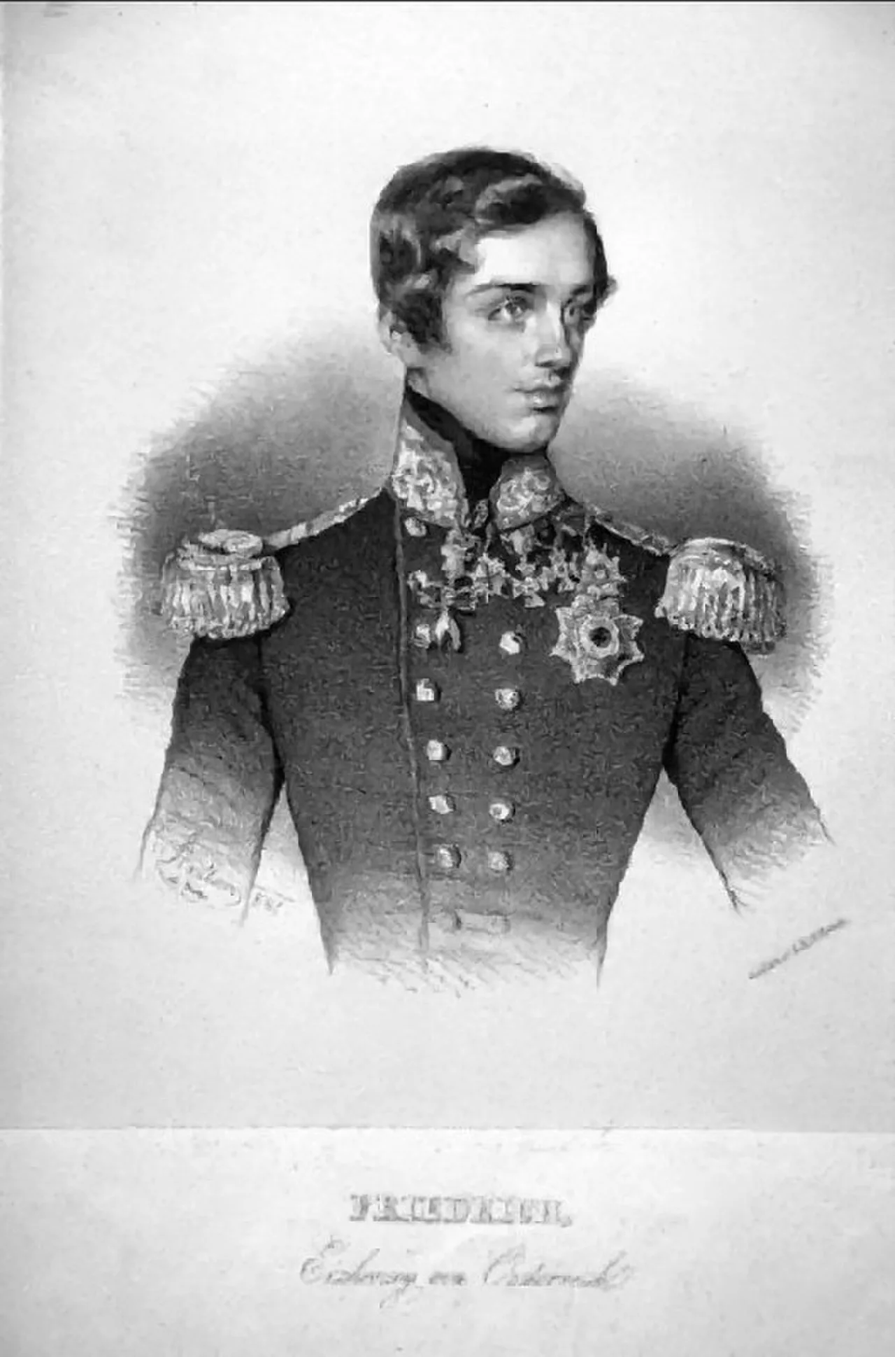 Porträt von Friedrich Ferdinand Leopold von Österreich (1821–1847) – Gedenkseite
