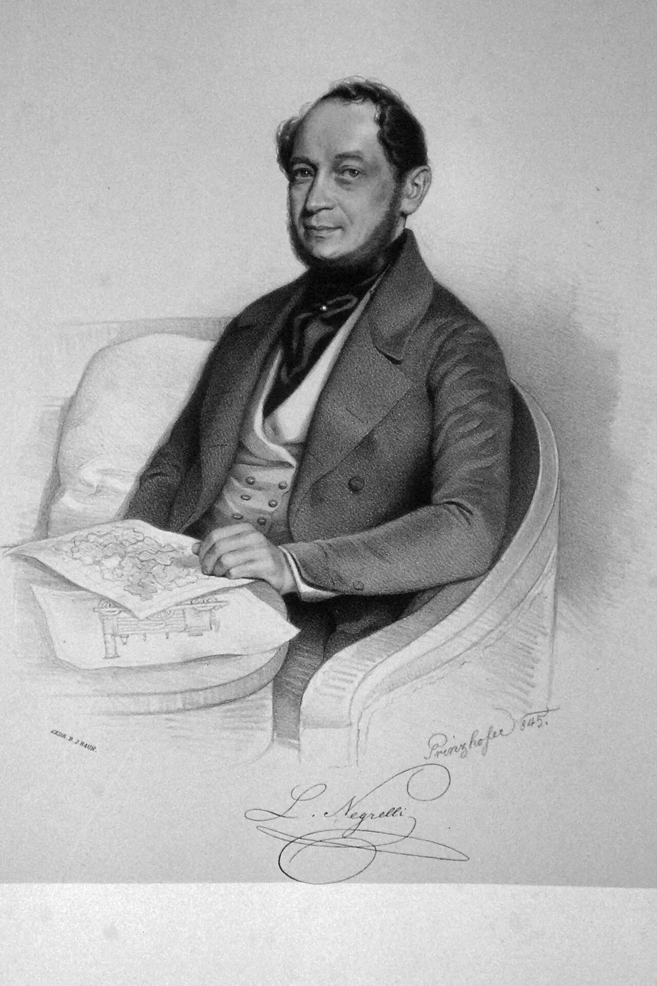 Porträt von Alois Negrelli von Moldelbe (1799–1858) – Gedenkseite