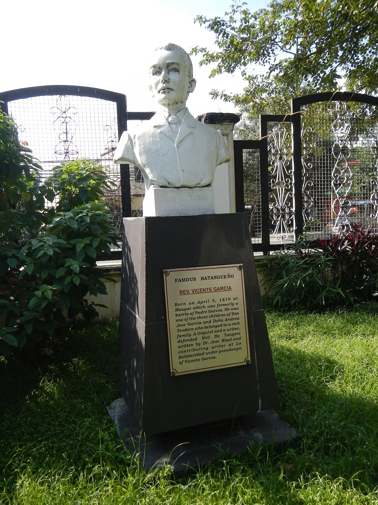 Porträt von Vicente Garcia (1817–1899) – Gedenkseite