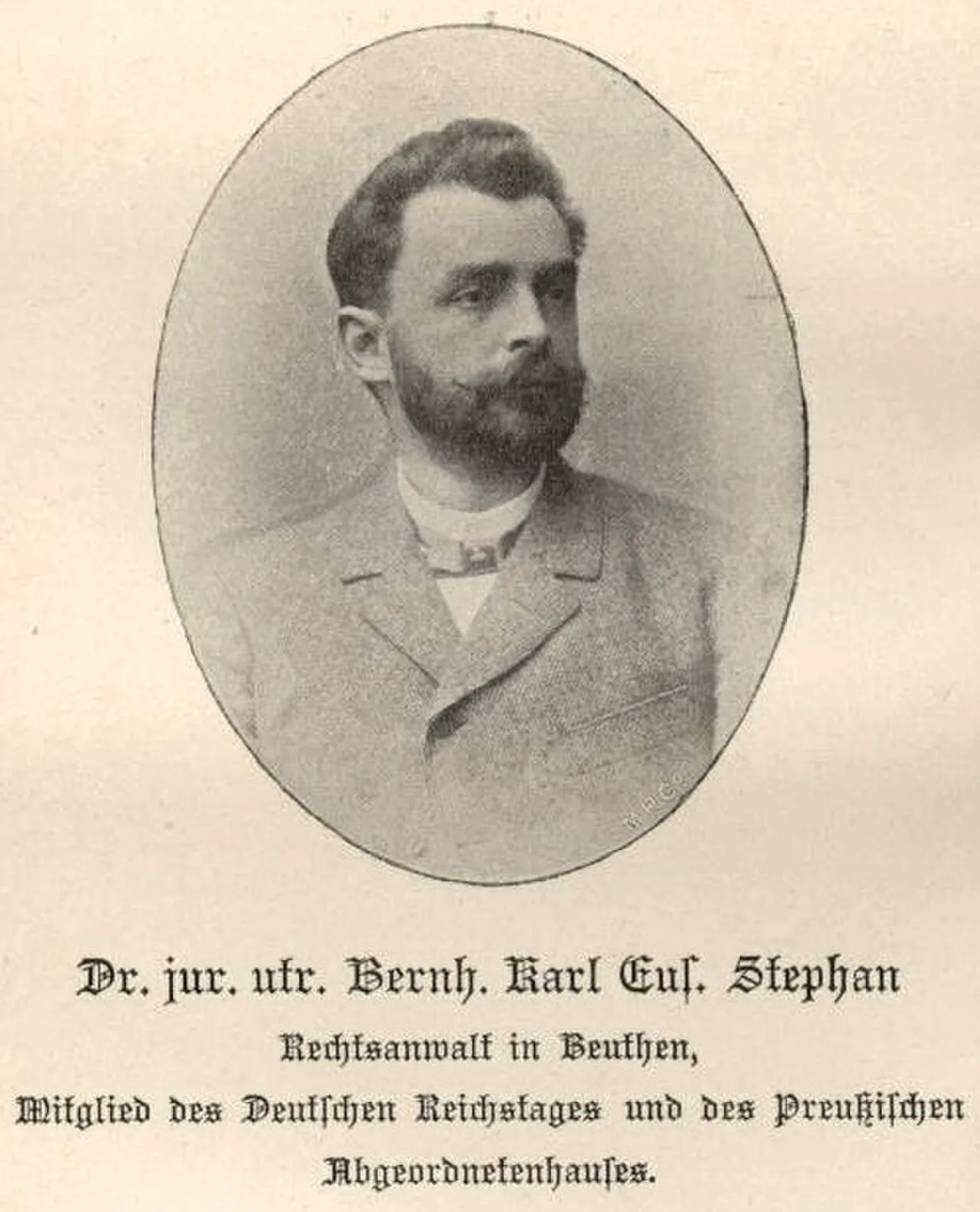Portrait of Bernhard Karl Stephan (1855–1914) – memorial page