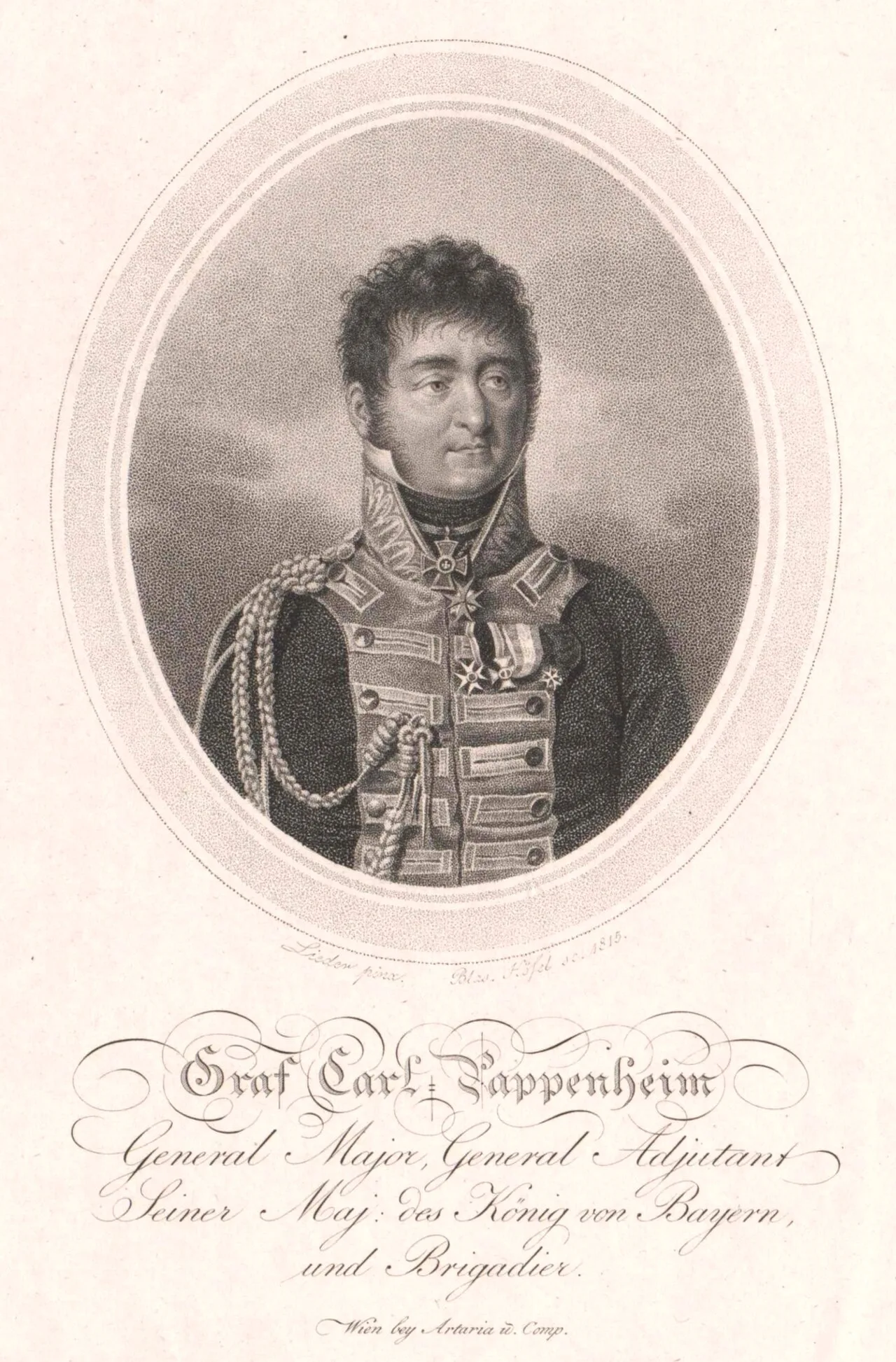 Porträt von Karl Theodor von Pappenheim (1771–1853) – Gedenkseite