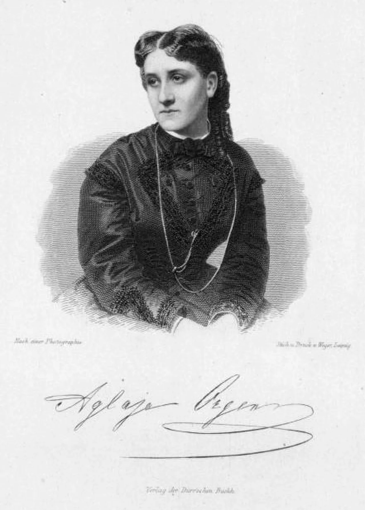 Porträt von Aglaja Orgeni (1841–1926) – Gedenkseite