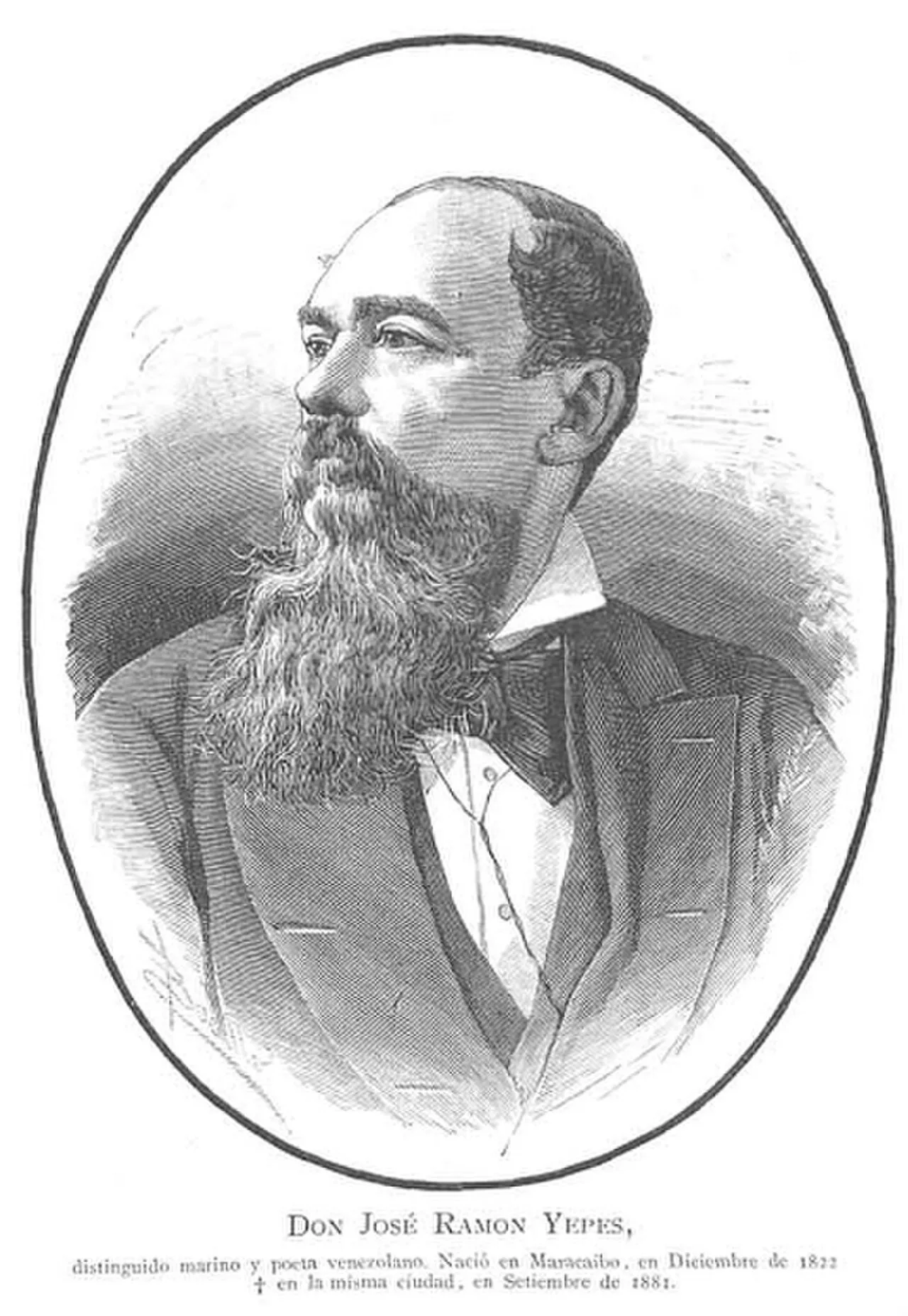 Porträt von José Ramón Yepes (1822–1881) – Gedenkseite