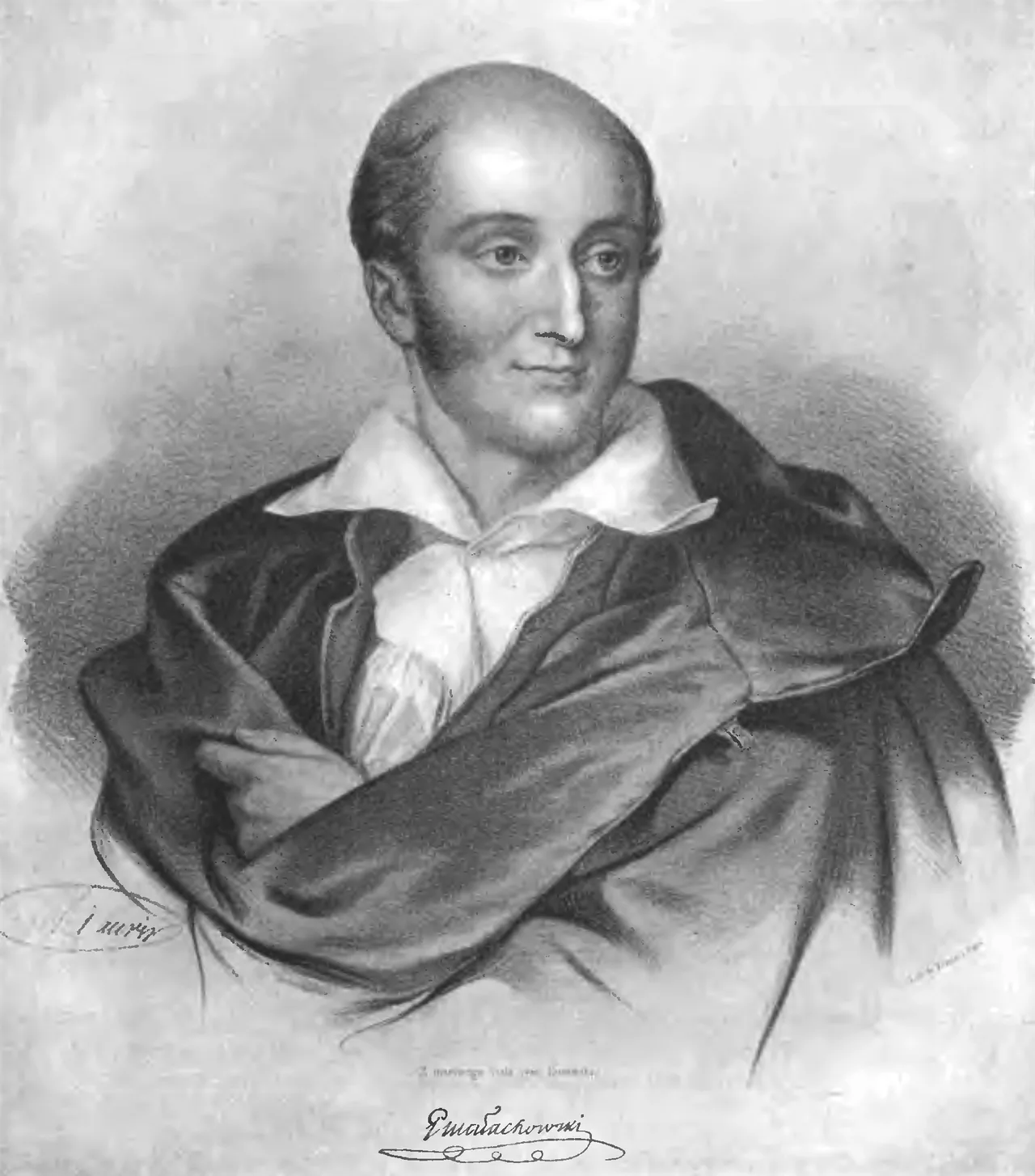 Porträt von Gustaw Małachowski (1797–1835) – Gedenkseite