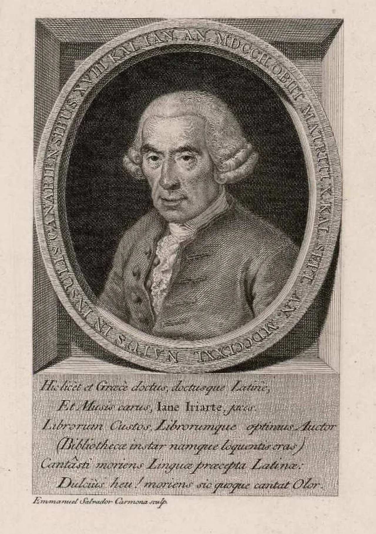Porträt von Juan de Iriarte (1702–1771) – Gedenkseite