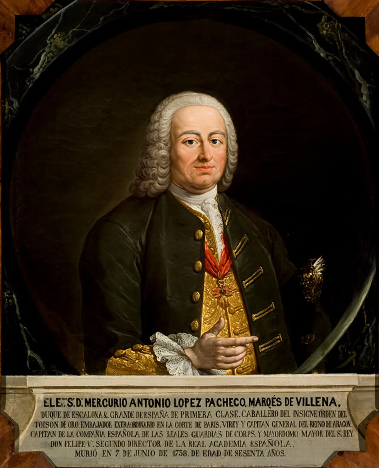 Porträt von Mercurio López Pacheco, 9th Duke of Escalona (1679–1738) – Gedenkseite