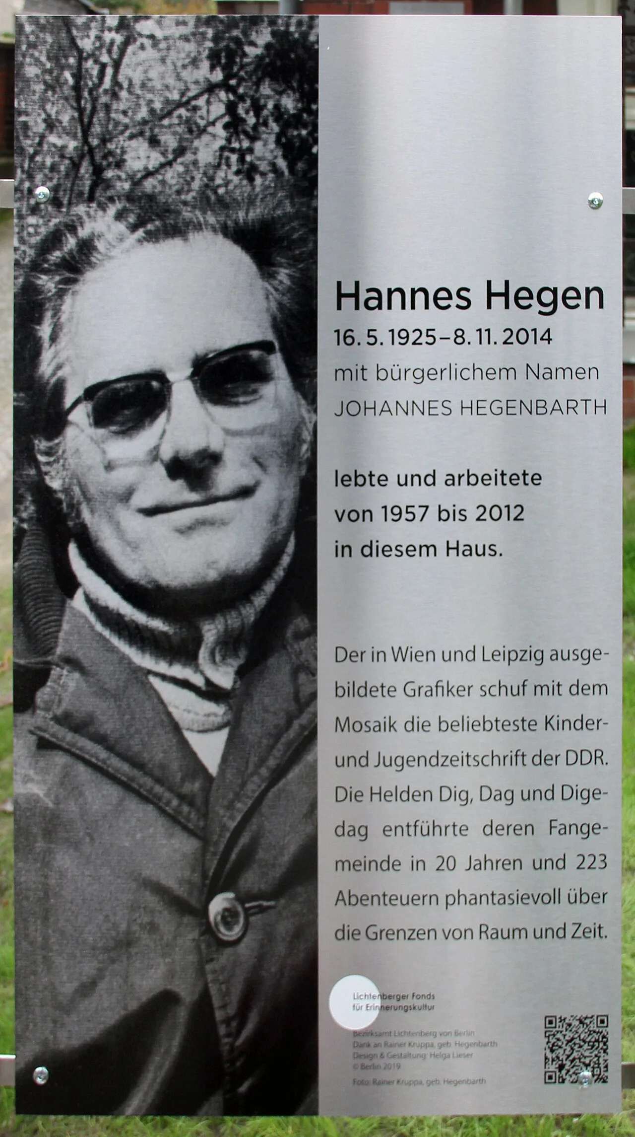 Porträt von Hannes Hegen (1925–2014) – Gedenkseite