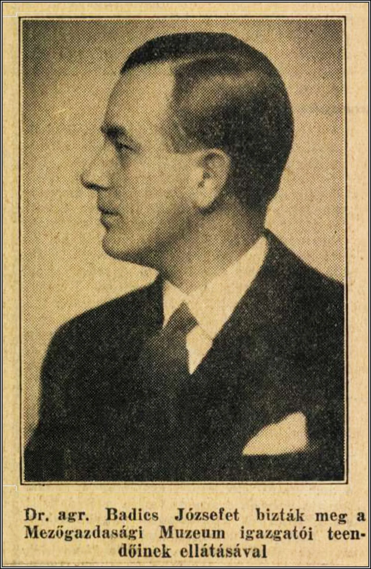 Portrait of József Badics (1900–1945) – memorial page