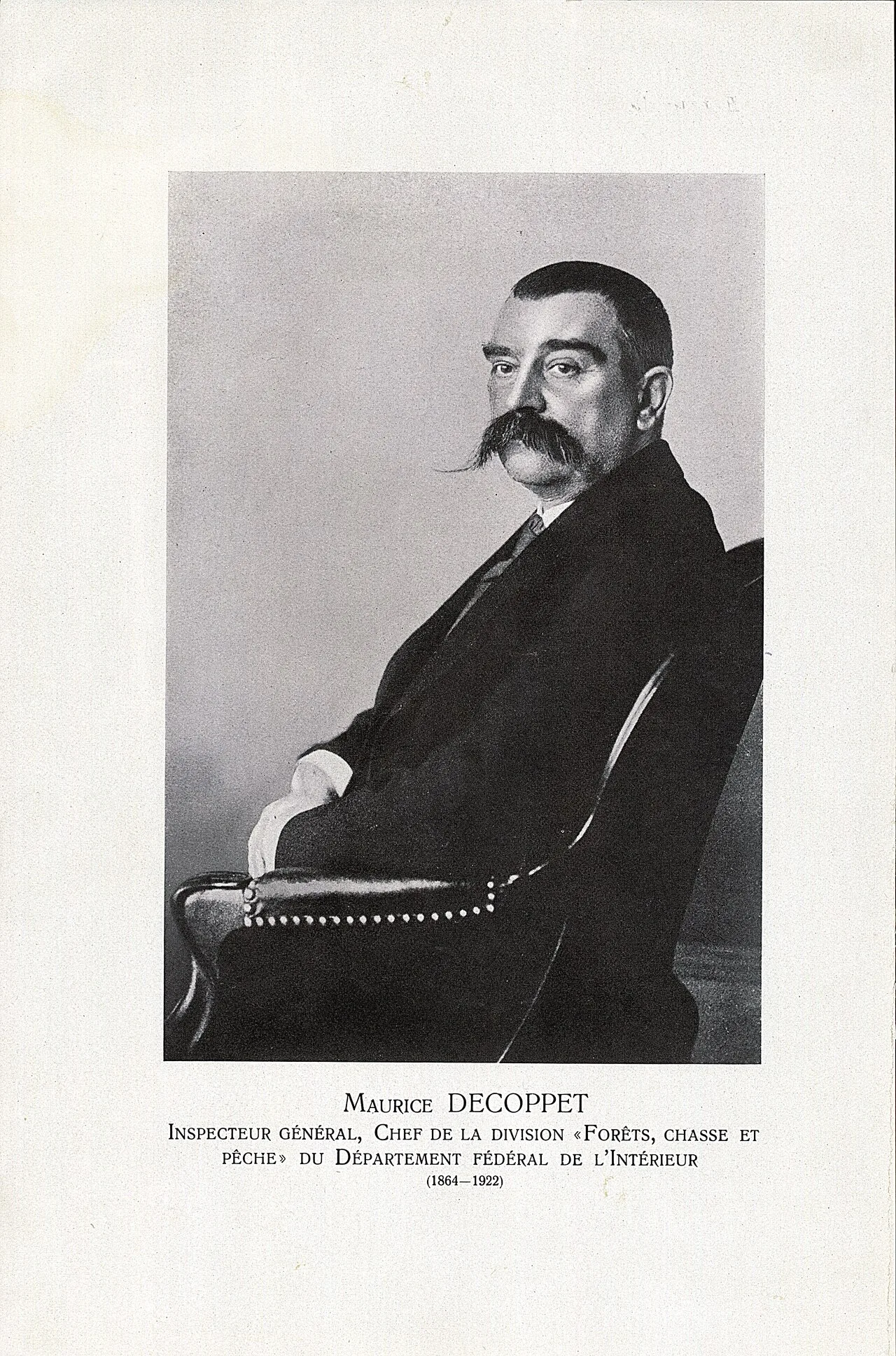 Porträt von Maurice Decoppet (1864–1922) – Gedenkseite
