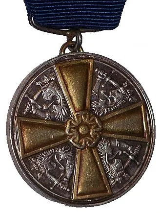 First Class Medal of the Order of the White Rose of Finland with golden cross