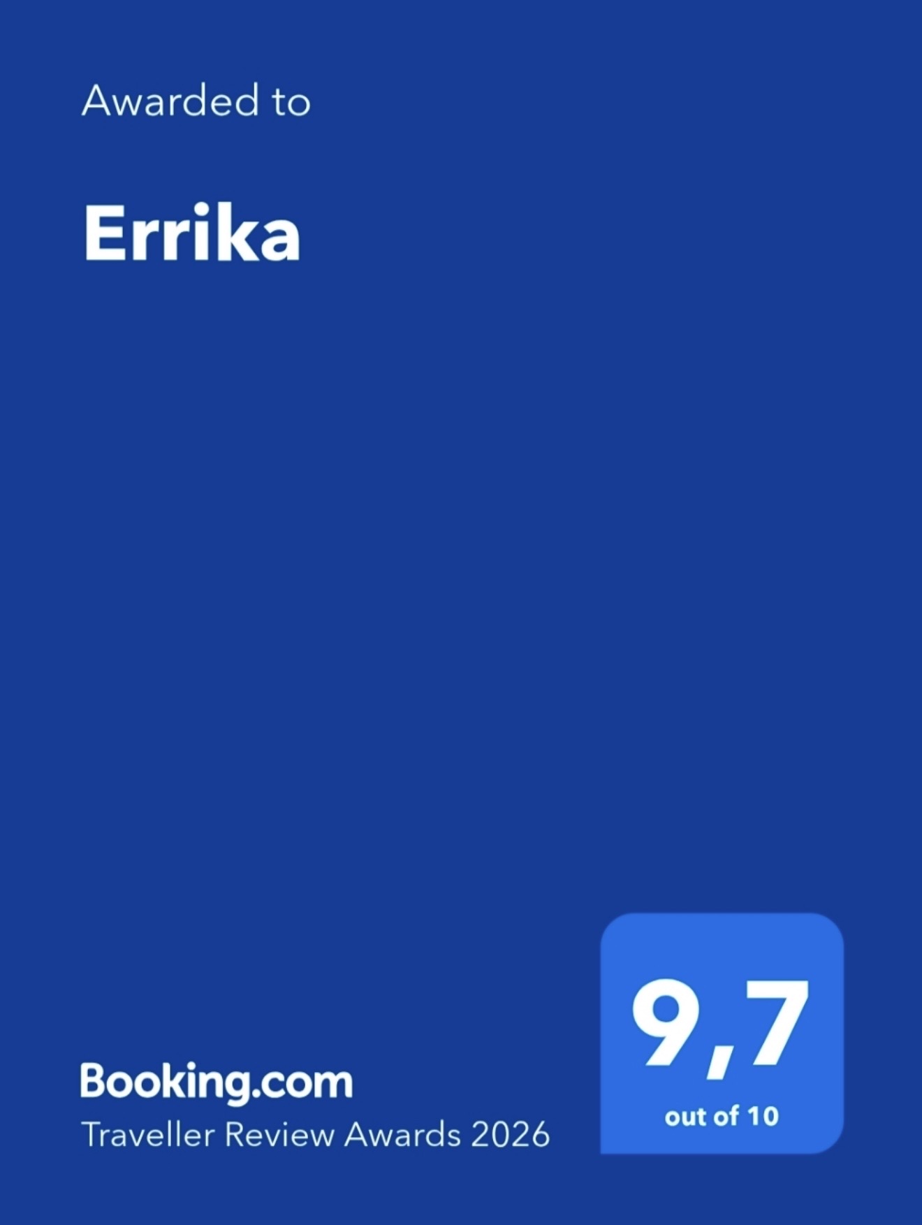 Booking.com High Rating