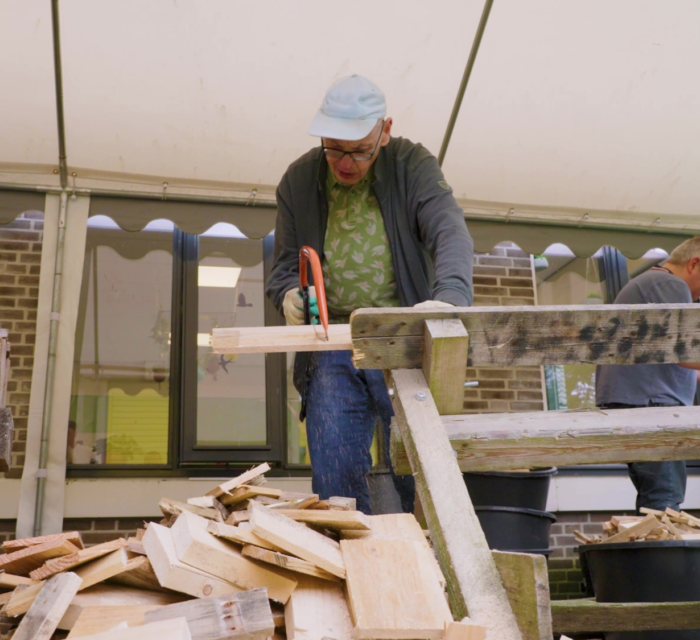 Hout zagen op Slaadreef 41