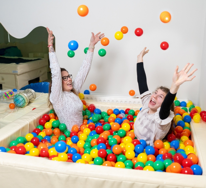 Jagoda ontspannen in de ballenbak