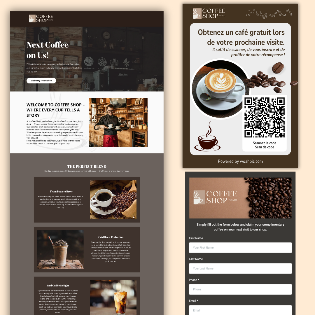 S'inscrire pour recevoir son café, à la prochaine visite