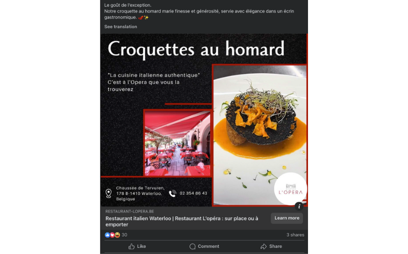 L'Opéra 17 July Facebook post