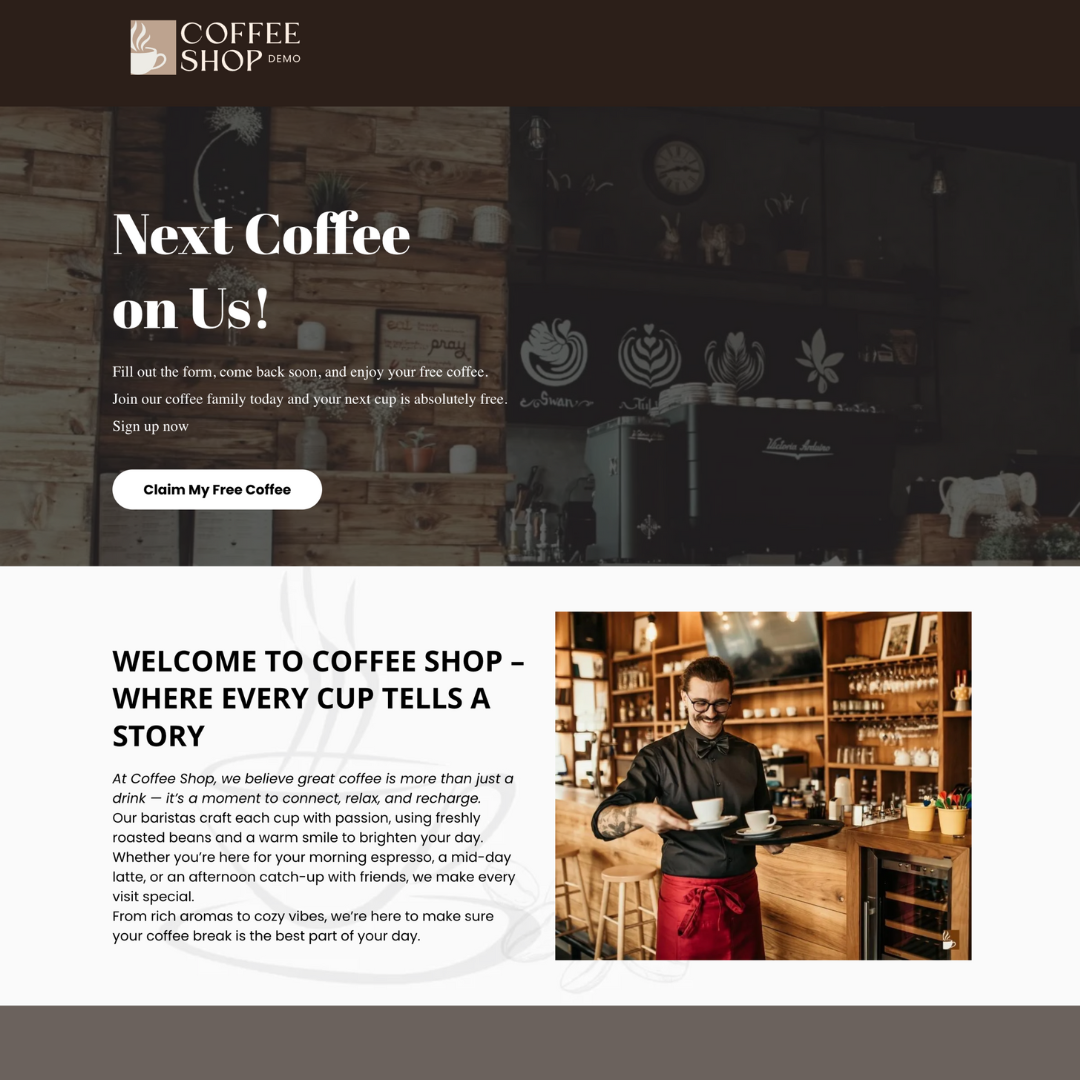 S'inscrire pour recevoir son café, à la prochaine visite