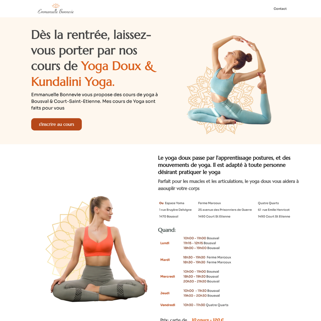 Inscription aux cours de yoga pour la rentrée