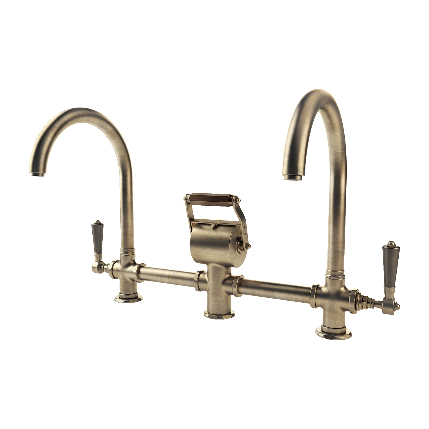 Double mixer with arch spout