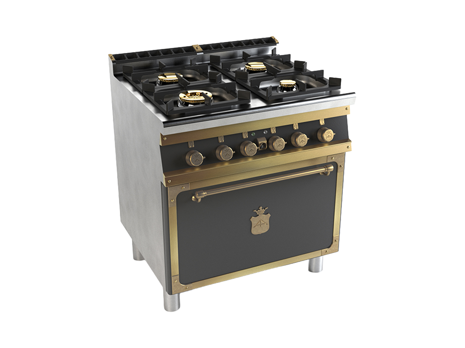 Block with oven and burners