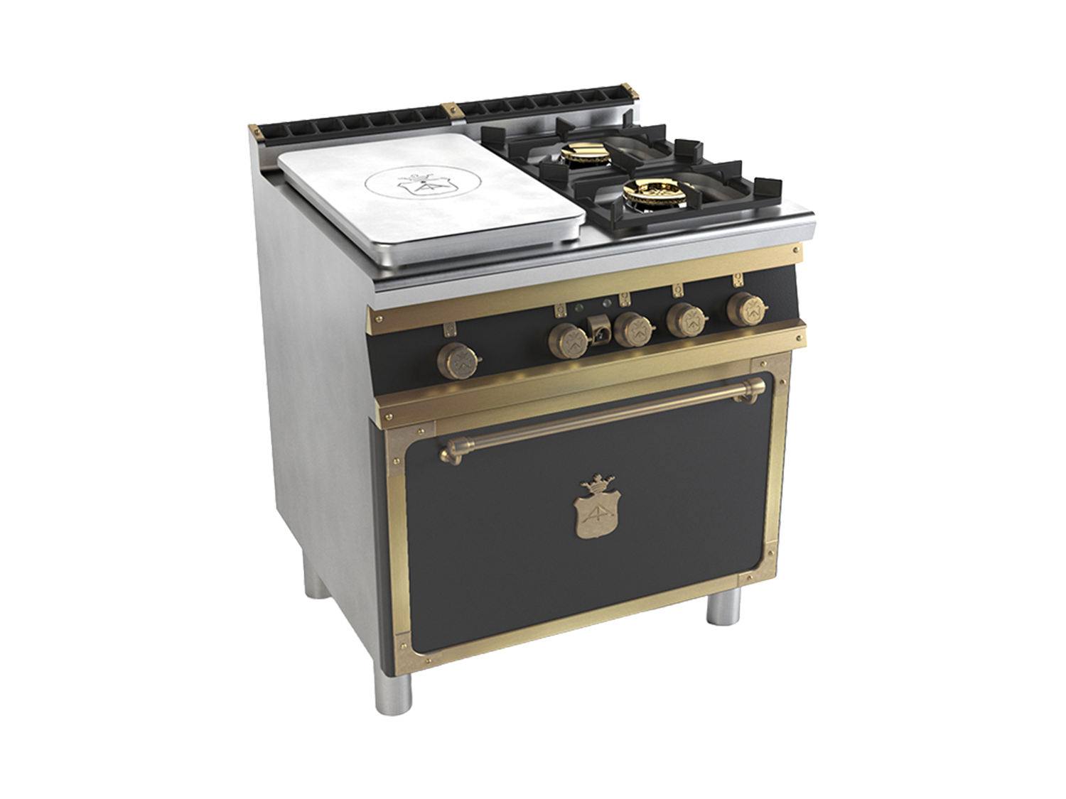 Block with oven, burners and coup de feu