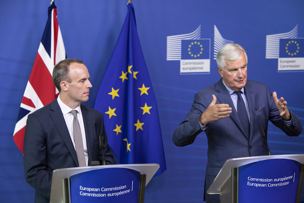 Barnier and Raab earlier agreed negotiate on a weekly basis