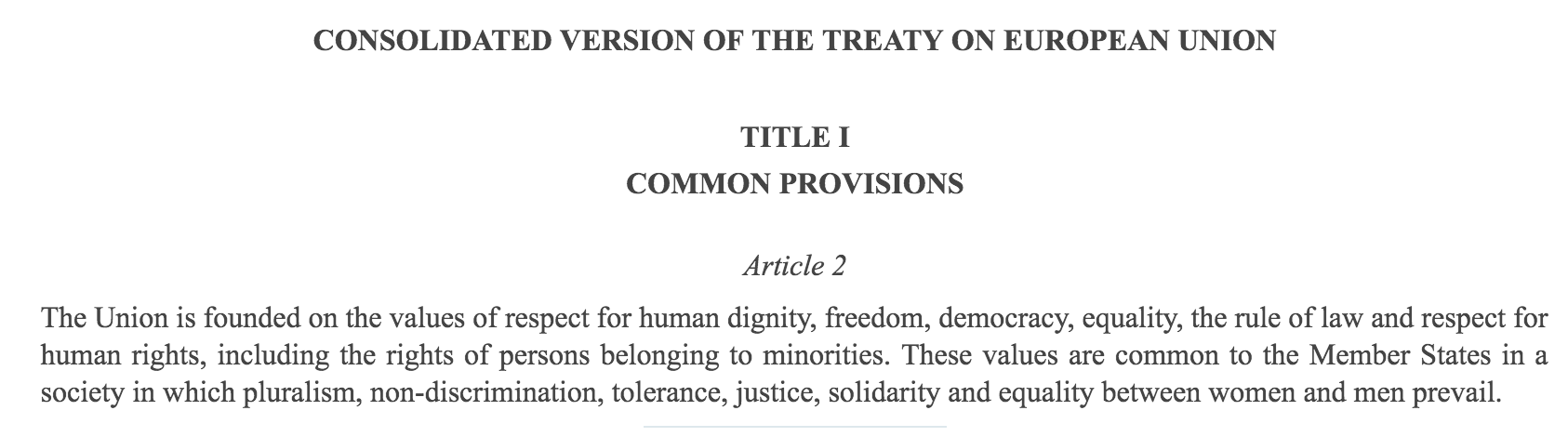 Treaty On European Union Consolidated Version