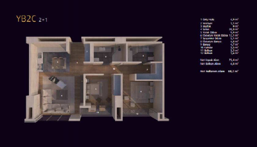 İNCEK LOFT 2+1. kat görseli
