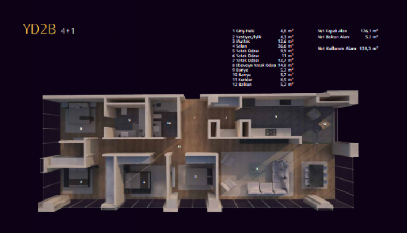 İNCEK LOFT 4+1. kat görseli