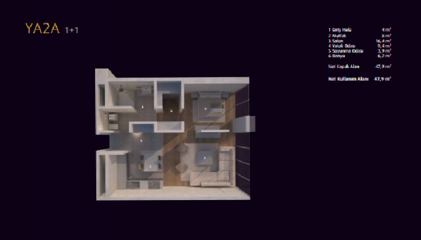 İNCEK LOFT 1+1. kat görseli