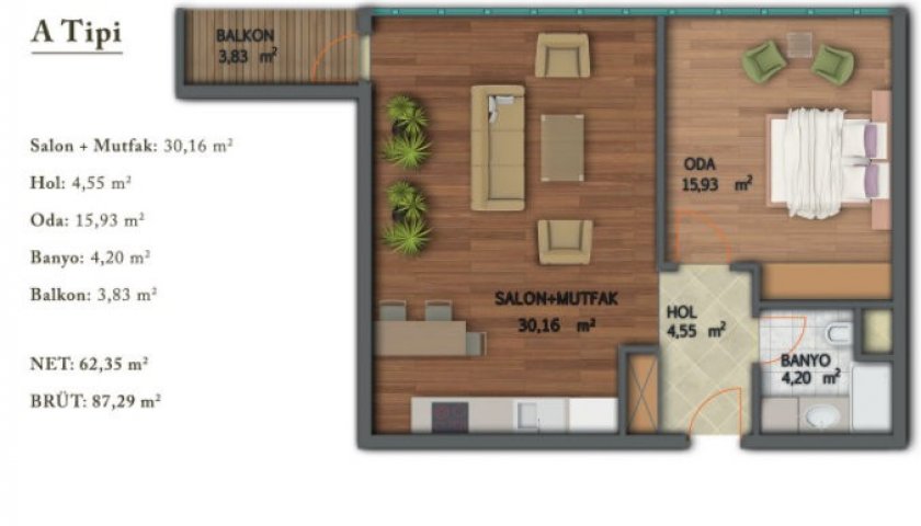 ARK RESİDENCE 1+1. kat görseli