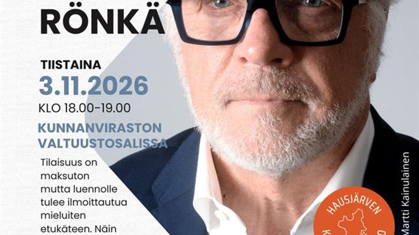 Kuvassa on kirjailijavieras Matti Rönkä.