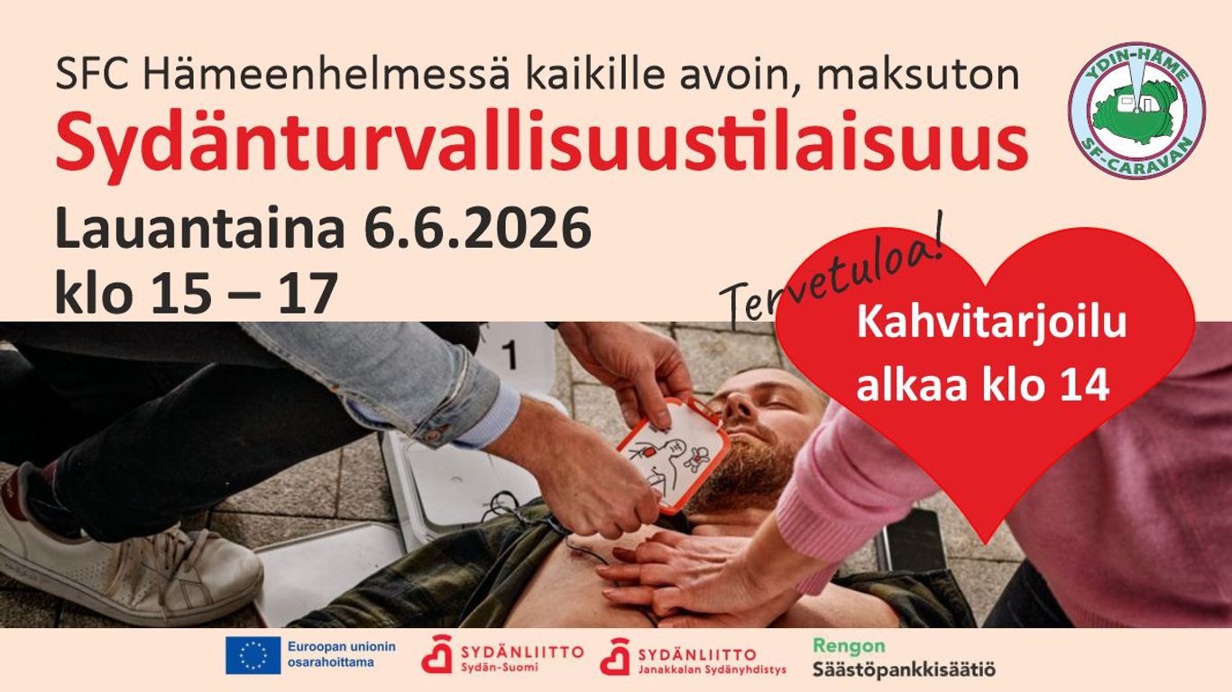 Kuva sydänturvallisuuspäivästä, jossa harjoittella