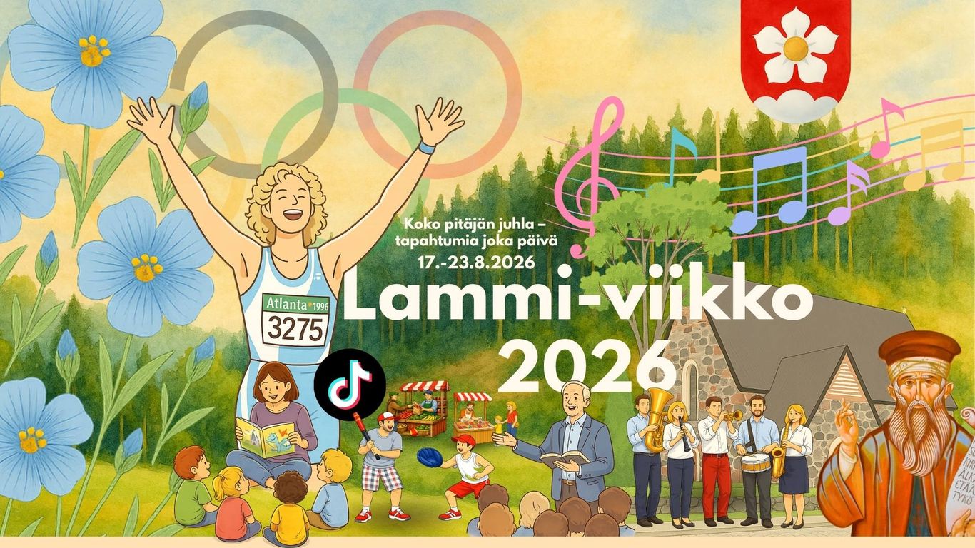 Lammi-viikon tapahtumakuva. Erilaisia kuvituseleme