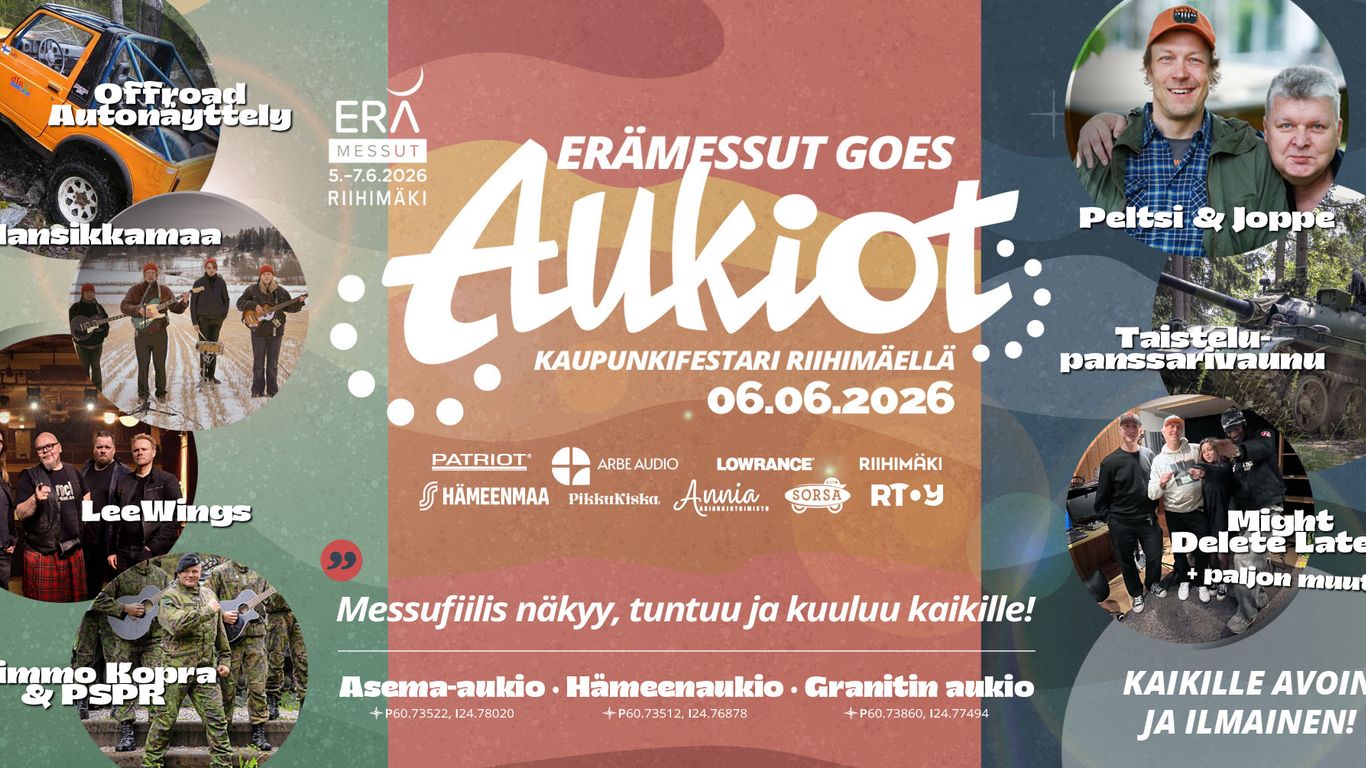 Erämessut Goes Aukiot 06.06.2026 tarjoaa monipuoli