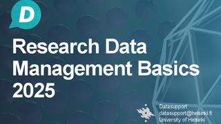 Research Data Management (RDM) basics