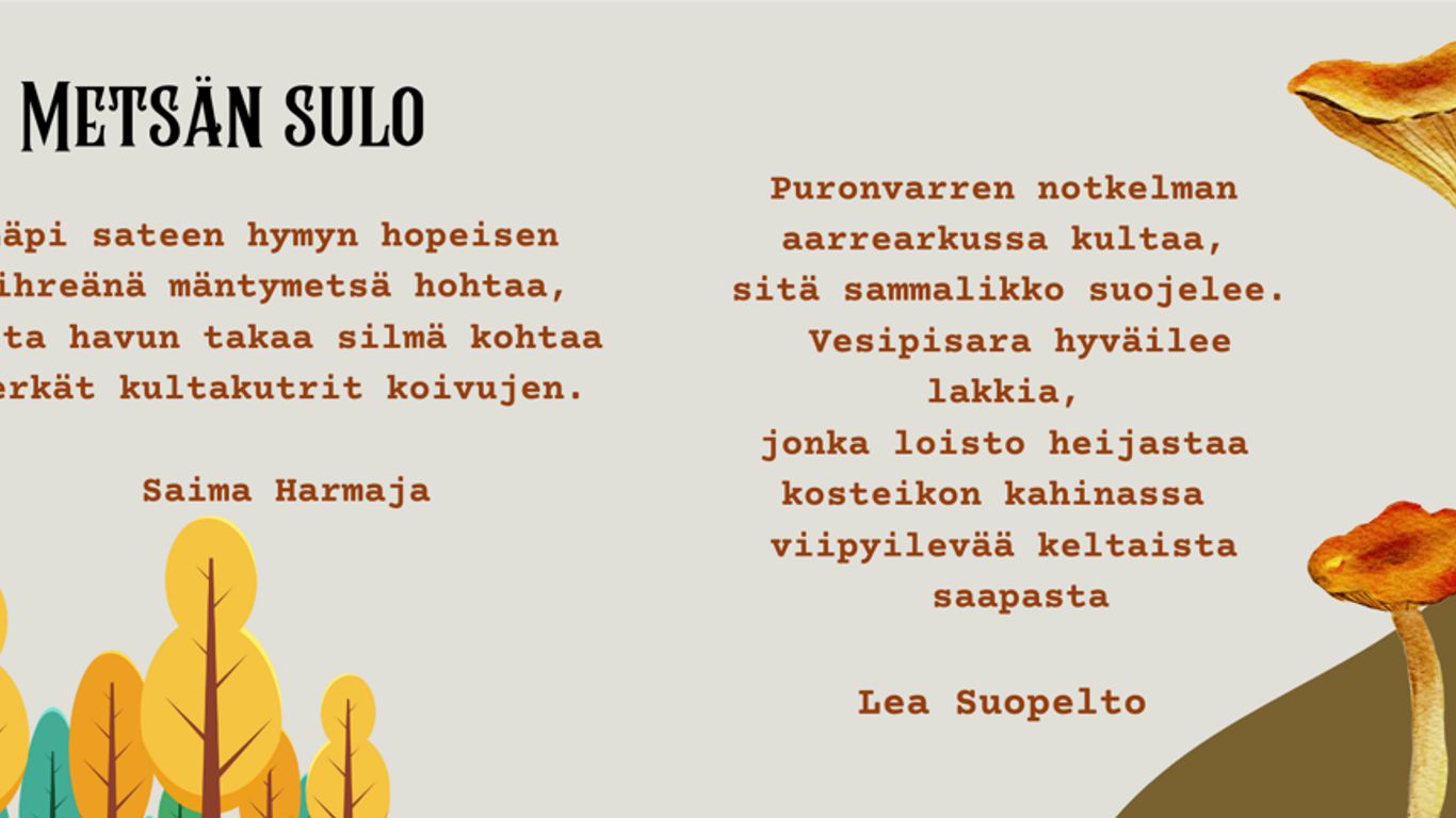 Elämyksellinen kahvihetki Saima Harmajan runojen parissa kahvila Luovuudessa 11.10.2025