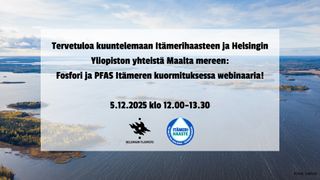 Maalta mereen: Fosfori ja PFAS Itämeren kuormituksessa